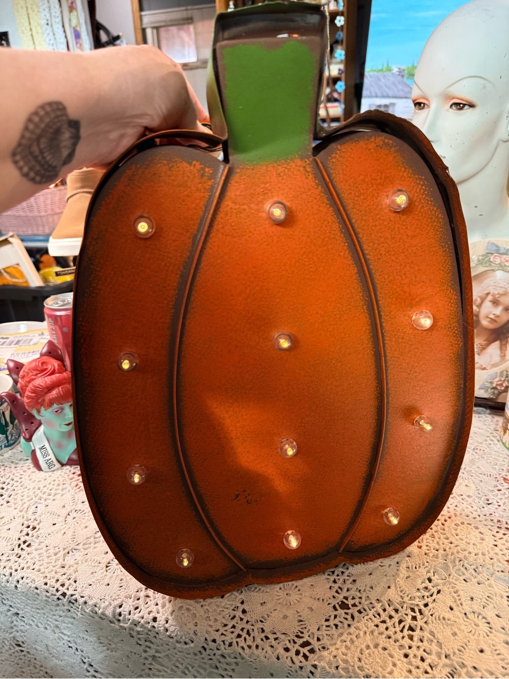 Rustic Light Up Pumpkin Metal And Wood Hobby Lobby